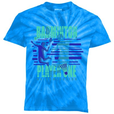 Badminton Player One Funny Gift Kids Tie-Dye T-Shirt