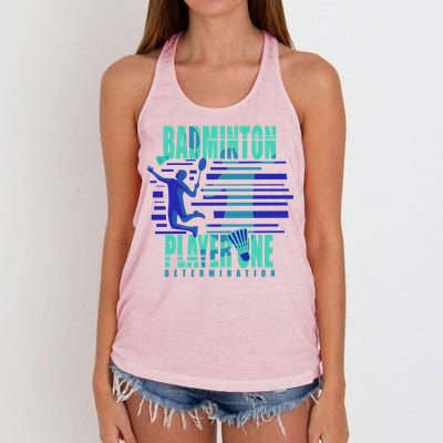 Badminton Player One Funny Gift Women's Knotted Racerback Tank