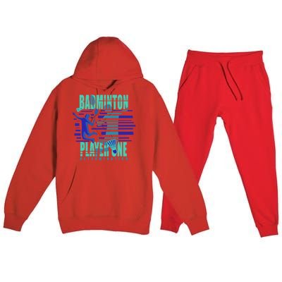 Badminton Player One Funny Gift Premium Hooded Sweatsuit Set