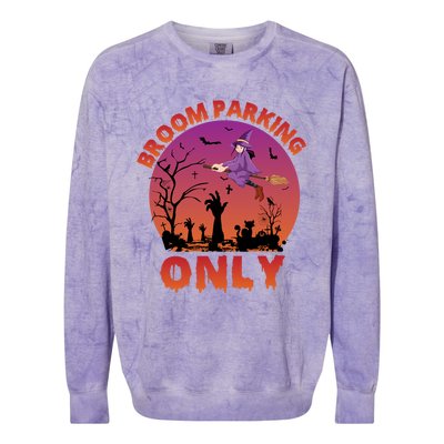 Broom Parking Only Gift Colorblast Crewneck Sweatshirt