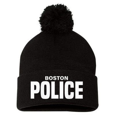 Boston Police Officer Massachusetts Policeman Duty Pom Pom 12in Knit Beanie