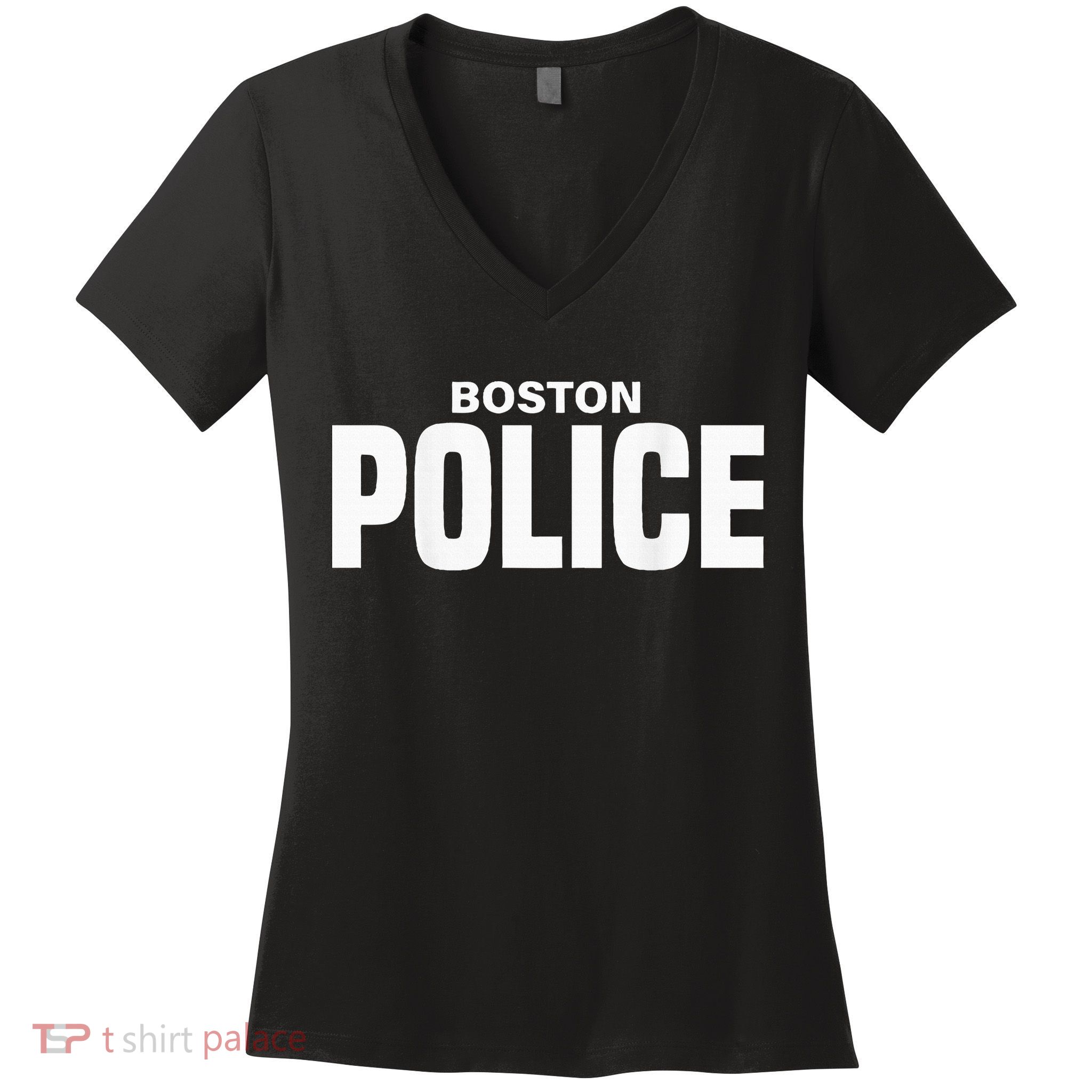 Boston Police Officer Massachusetts Policeman Duty Women's V-Neck T-Shirt