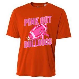 Bulldogs Pink Out Football Tackle Breast Cancer Cooling Performance Crew T-Shirt