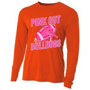 Bulldogs Pink Out Football Tackle Breast Cancer Cooling Performance Long Sleeve Crew