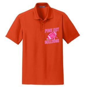 Bulldogs Pink Out Football Tackle Breast Cancer Dry Zone Grid Polo