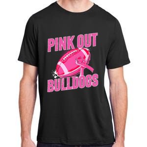 Bulldogs Pink Out Football Tackle Breast Cancer Adult ChromaSoft Performance T-Shirt