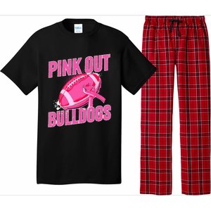 Bulldogs Pink Out Football Tackle Breast Cancer Pajama Set