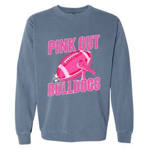 Bulldogs Pink Out Football Tackle Breast Cancer Garment-Dyed Sweatshirt