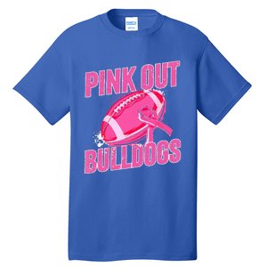 Bulldogs Pink Out Football Tackle Breast Cancer Tall T-Shirt