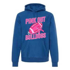 Bulldogs Pink Out Football Tackle Breast Cancer Premium Hoodie