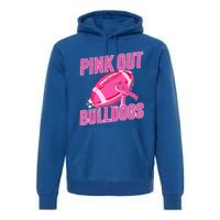 Bulldogs Pink Out Football Tackle Breast Cancer Premium Hoodie