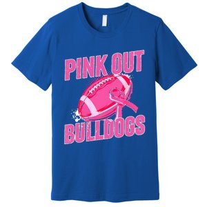 Bulldogs Pink Out Football Tackle Breast Cancer Premium T-Shirt