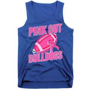 Bulldogs Pink Out Football Tackle Breast Cancer Tank Top