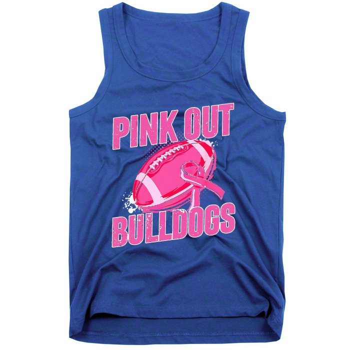 Bulldogs Pink Out Football Tackle Breast Cancer Tank Top