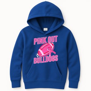 Bulldogs Pink Out Football Tackle Breast Cancer Kids Hoodie