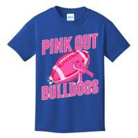 Bulldogs Pink Out Football Tackle Breast Cancer Kids T-Shirt