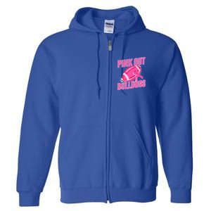 Bulldogs Pink Out Football Tackle Breast Cancer Full Zip Hoodie