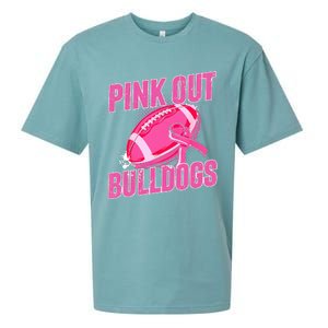 Bulldogs Pink Out Football Tackle Breast Cancer Sueded Cloud Jersey T-Shirt