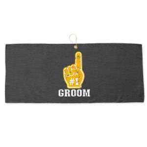 Bachelor Party Orange Foam Finger Groom Large Microfiber Waffle Golf Towel