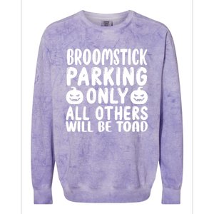 Broomstick Parking Only All Other Will Be Toad Gift Colorblast Crewneck Sweatshirt