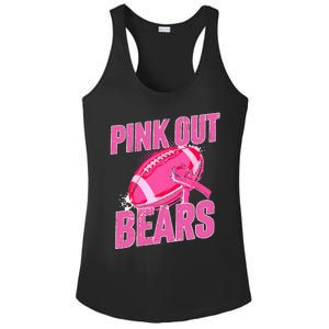 Bears Pink Out Football Tackle Breast Cancer Ladies PosiCharge Competitor Racerback Tank