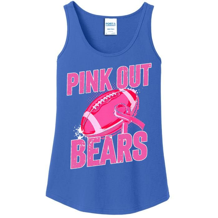 Bears Pink Out Football Tackle Breast Cancer Ladies Essential Tank