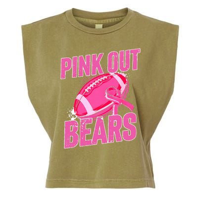 Bears Pink Out Football Tackle Breast Cancer Garment-Dyed Women's Muscle Tee