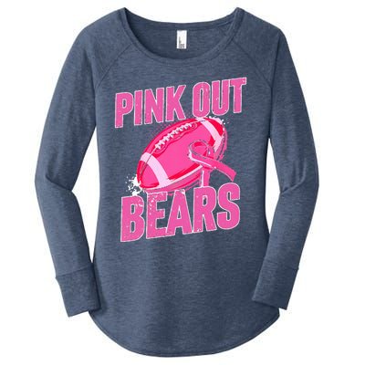 Bears Pink Out Football Tackle Breast Cancer Women's Perfect Tri Tunic Long Sleeve Shirt