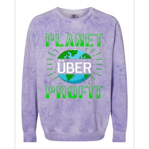 Backprint Planet Over Profit Gift Colorblast Crewneck Sweatshirt