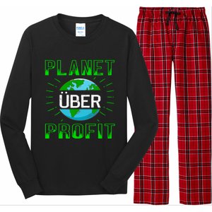 Backprint Planet Over Profit Gift Long Sleeve Pajama Set