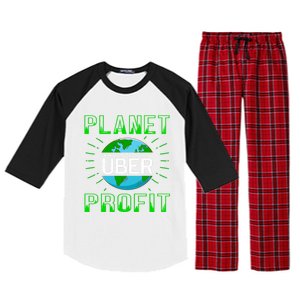 Backprint Planet Over Profit Gift Raglan Sleeve Pajama Set