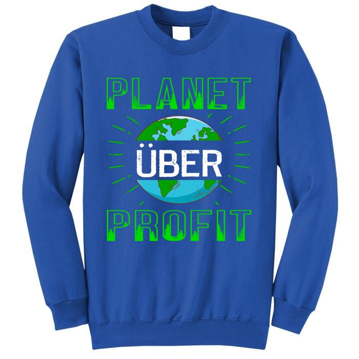 Backprint Planet Over Profit Gift Tall Sweatshirt