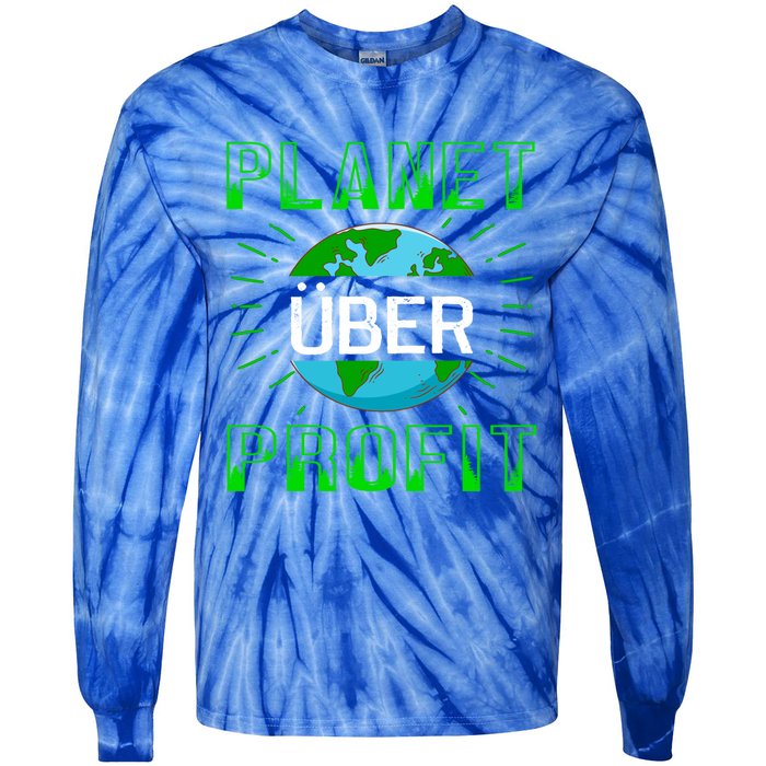 Backprint Planet Over Profit Gift Tie-Dye Long Sleeve Shirt