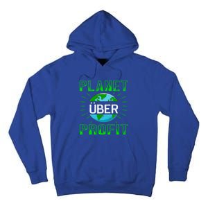 Backprint Planet Over Profit Gift Tall Hoodie