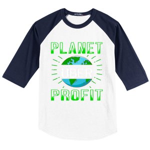 Backprint Planet Over Profit Gift Baseball Sleeve Shirt