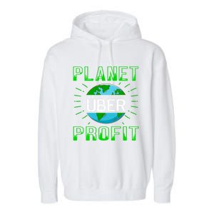 Backprint Planet Over Profit Gift Garment-Dyed Fleece Hoodie