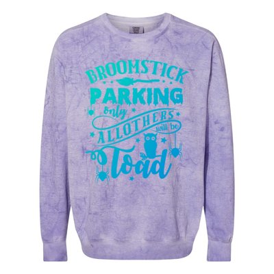 Broomstick Parking Only All Others Will Be Toad Halloween Gift Colorblast Crewneck Sweatshirt