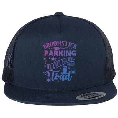 Broomstick Parking Only All Others Will Be Toad Halloween Gift Flat Bill Trucker Hat