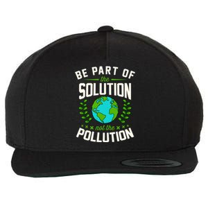 Be Part Of The Solution Not The Pollution Earth Day Party Gift Wool Snapback Cap