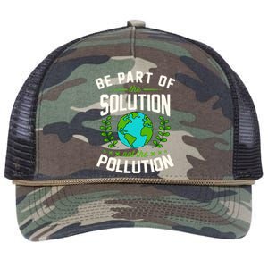 Be Part Of The Solution Not The Pollution Earth Day Party Gift Retro Rope Trucker Hat Cap