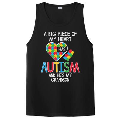 Big Piece Of My Heart Has Autism Grandson Awareness Puzzle Gift PosiCharge Competitor Tank