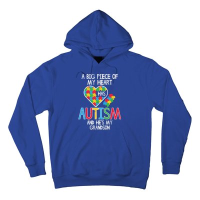 Big Piece Of My Heart Has Autism Grandson Awareness Puzzle Gift Hoodie