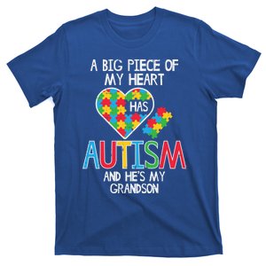 Big Piece Of My Heart Has Autism Grandson Awareness Puzzle Gift T-Shirt