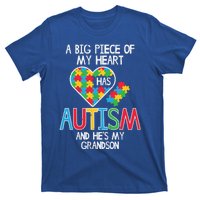 Big Piece Of My Heart Has Autism Grandson Awareness Puzzle Gift T-Shirt