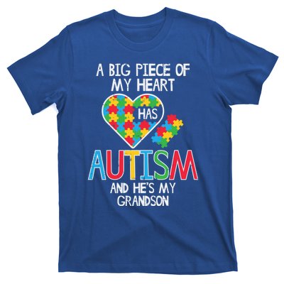 Big Piece Of My Heart Has Autism Grandson Awareness Puzzle Gift T-Shirt