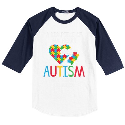 Big Piece Of My Heart Has Autism Grandson Awareness Puzzle Gift Baseball Sleeve Shirt