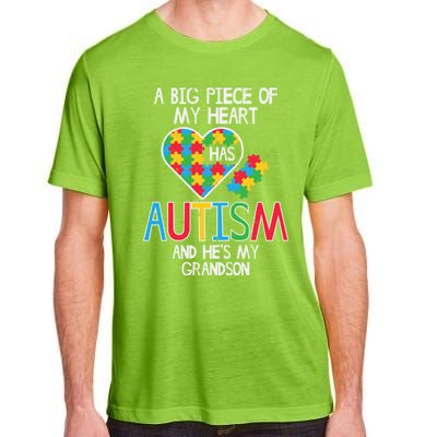 Big Piece Of My Heart Has Autism Grandson Awareness Puzzle Gift Adult ChromaSoft Performance T-Shirt