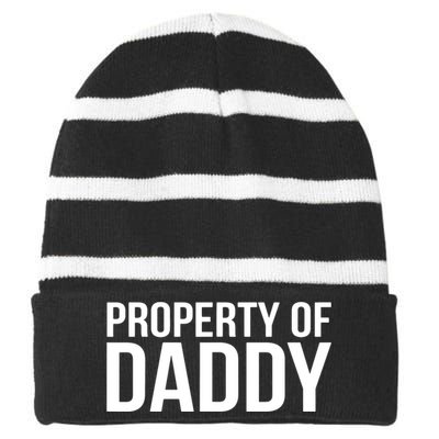 BDSM Property Of Daddy Roleplay Dominant Role Kink Wear Striped Beanie with Solid Band