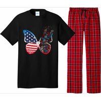 Butterfly Patriotic Peace Signs 4th of July US Flag Pajama Set