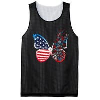 Butterfly Patriotic Peace Signs 4th of July US Flag Mesh Reversible Basketball Jersey Tank